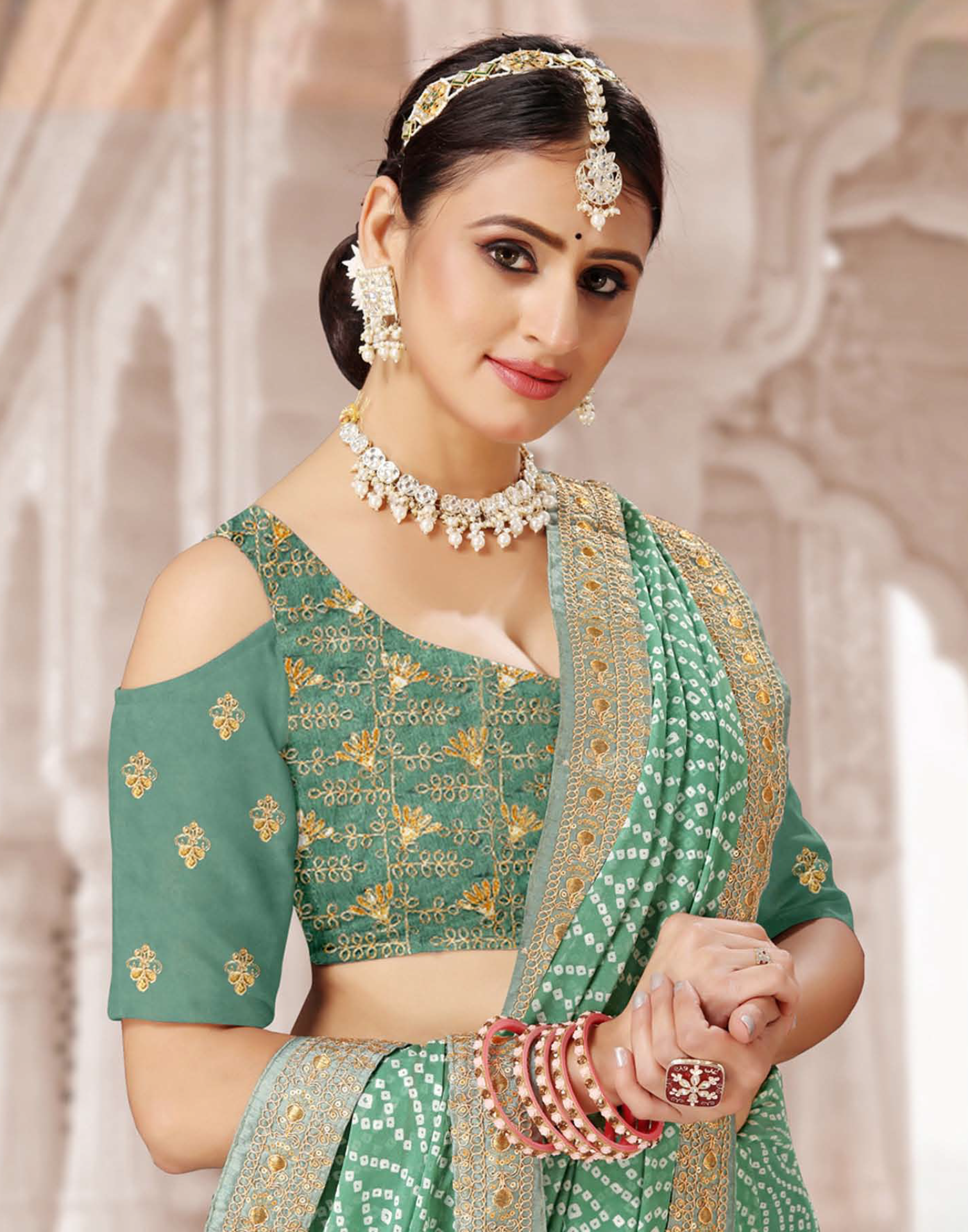 Printed Bandhani Saree