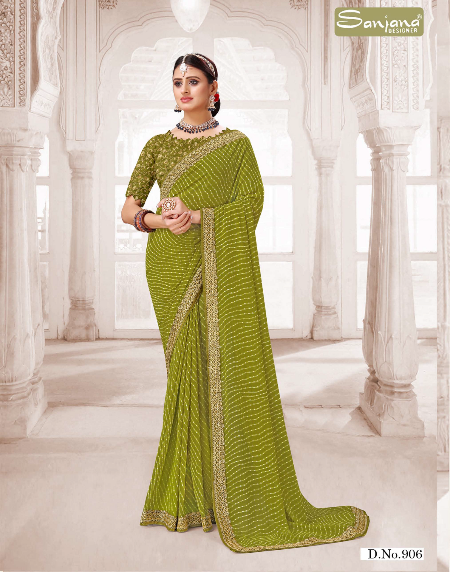 Printed Bandhani Saree