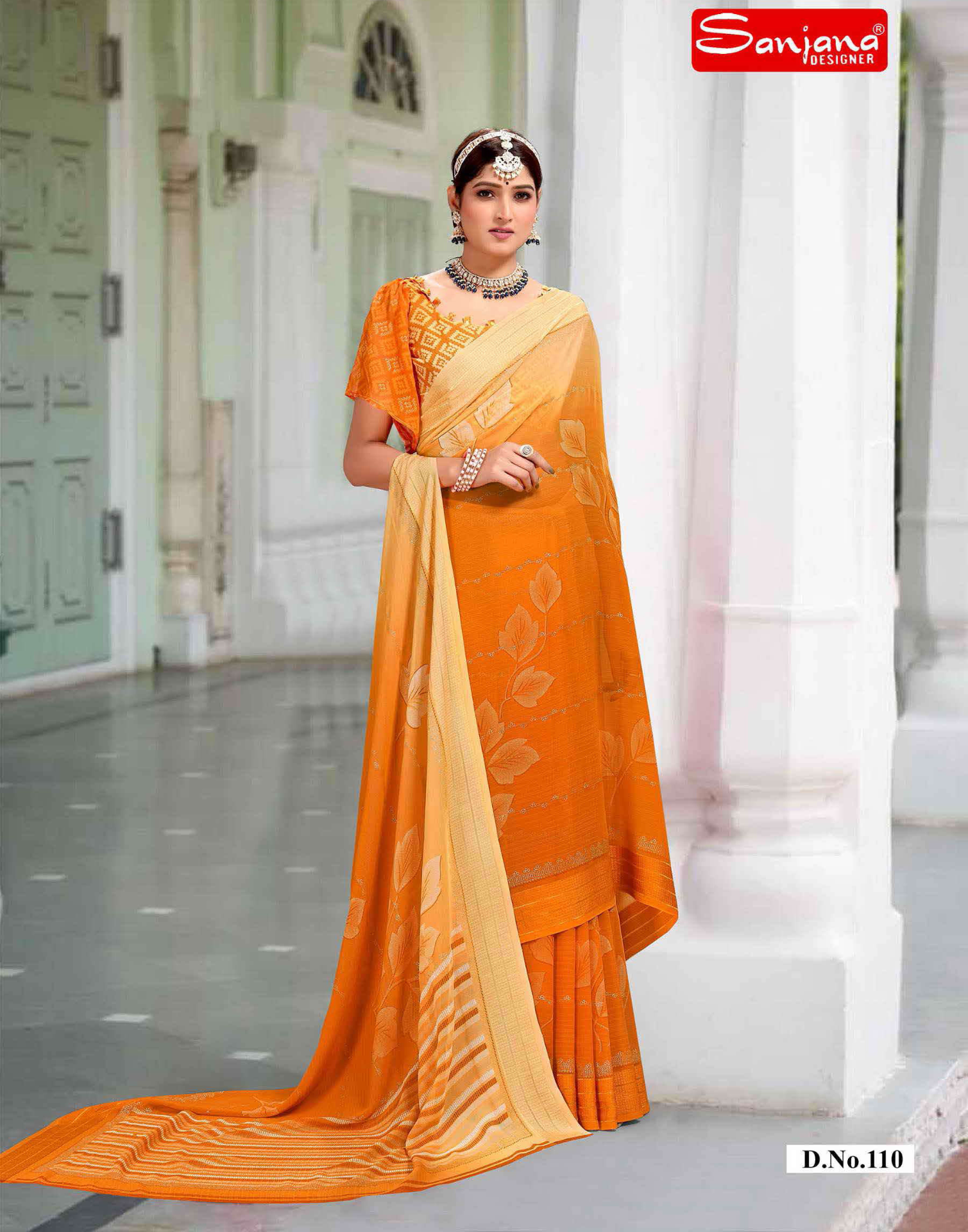 Shading Print saree with Detailed jari work - dusty color