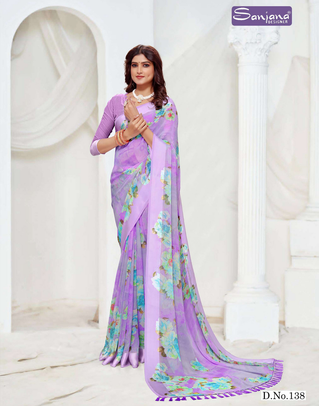 Light Color Floral Print saree