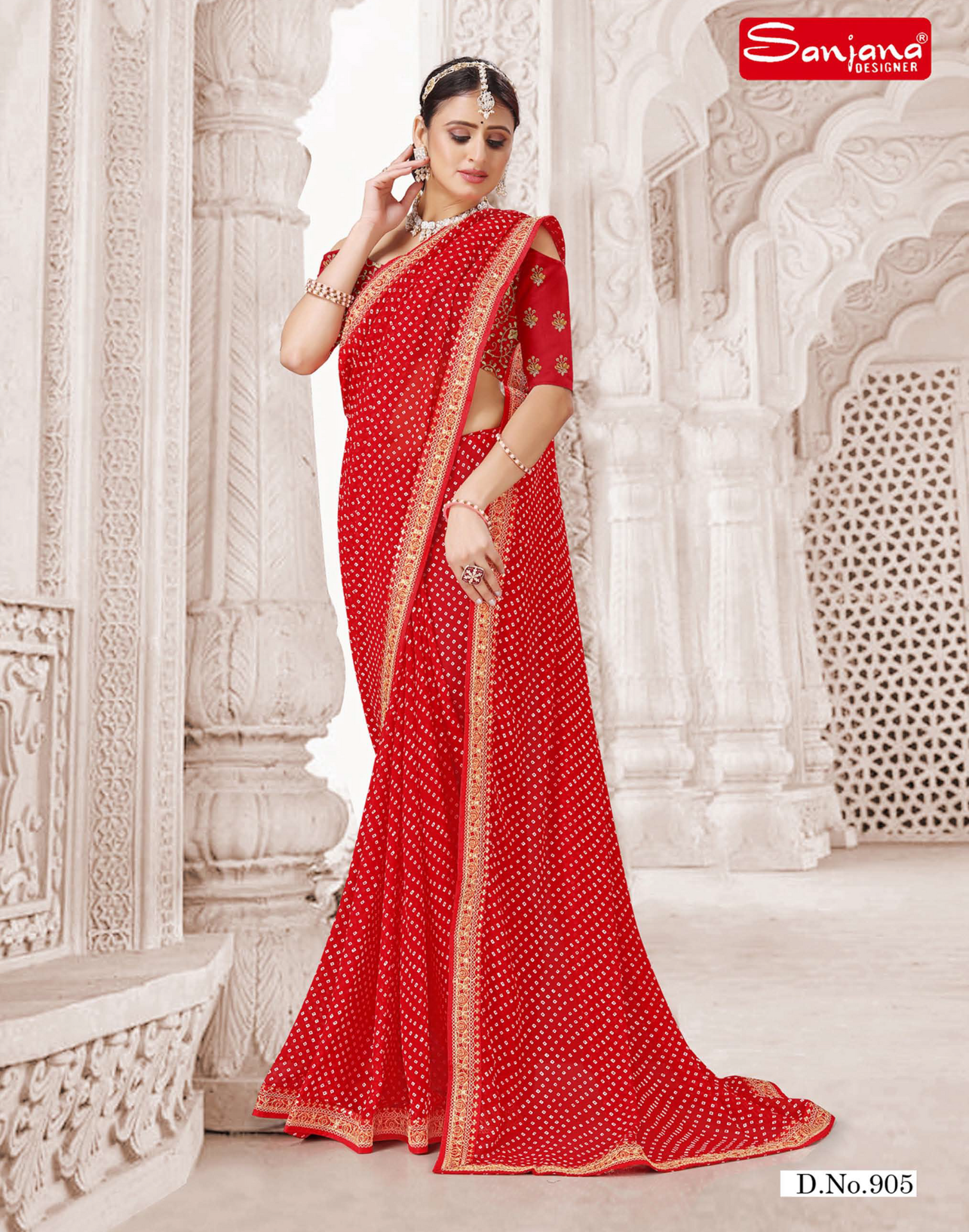 Printed Bandhani Saree