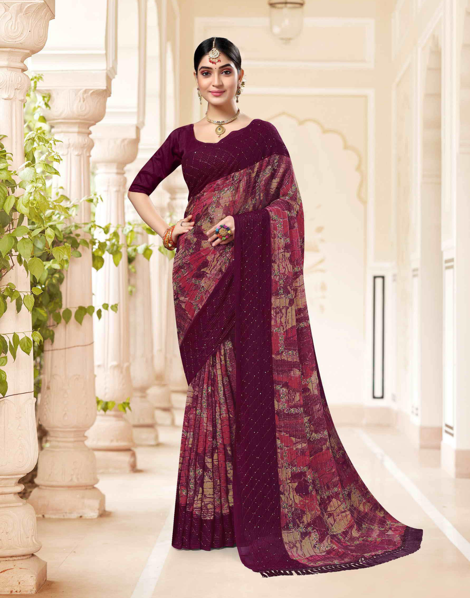 Dark shade - Printed sarees with Crossed and Jari Work - Twitter - 4