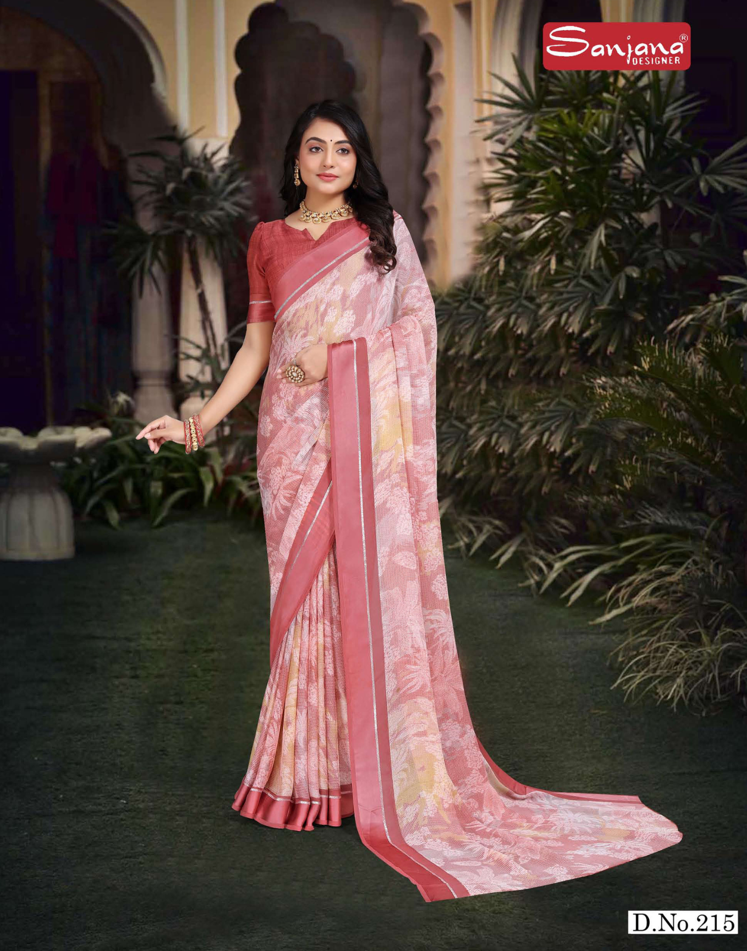 Floral Print Weightless Saree – Light Color – Lightweight Elegance