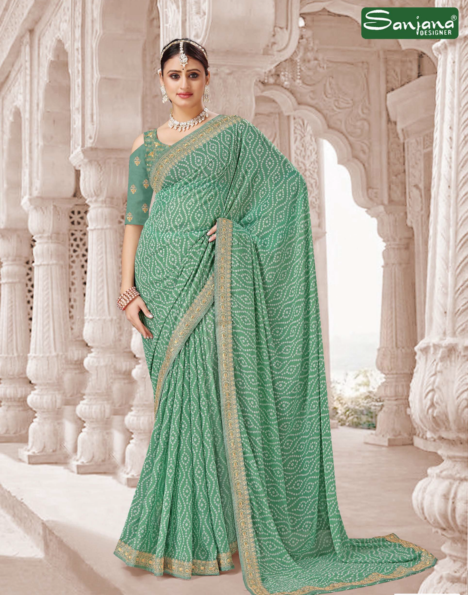 Printed Bandhani Saree