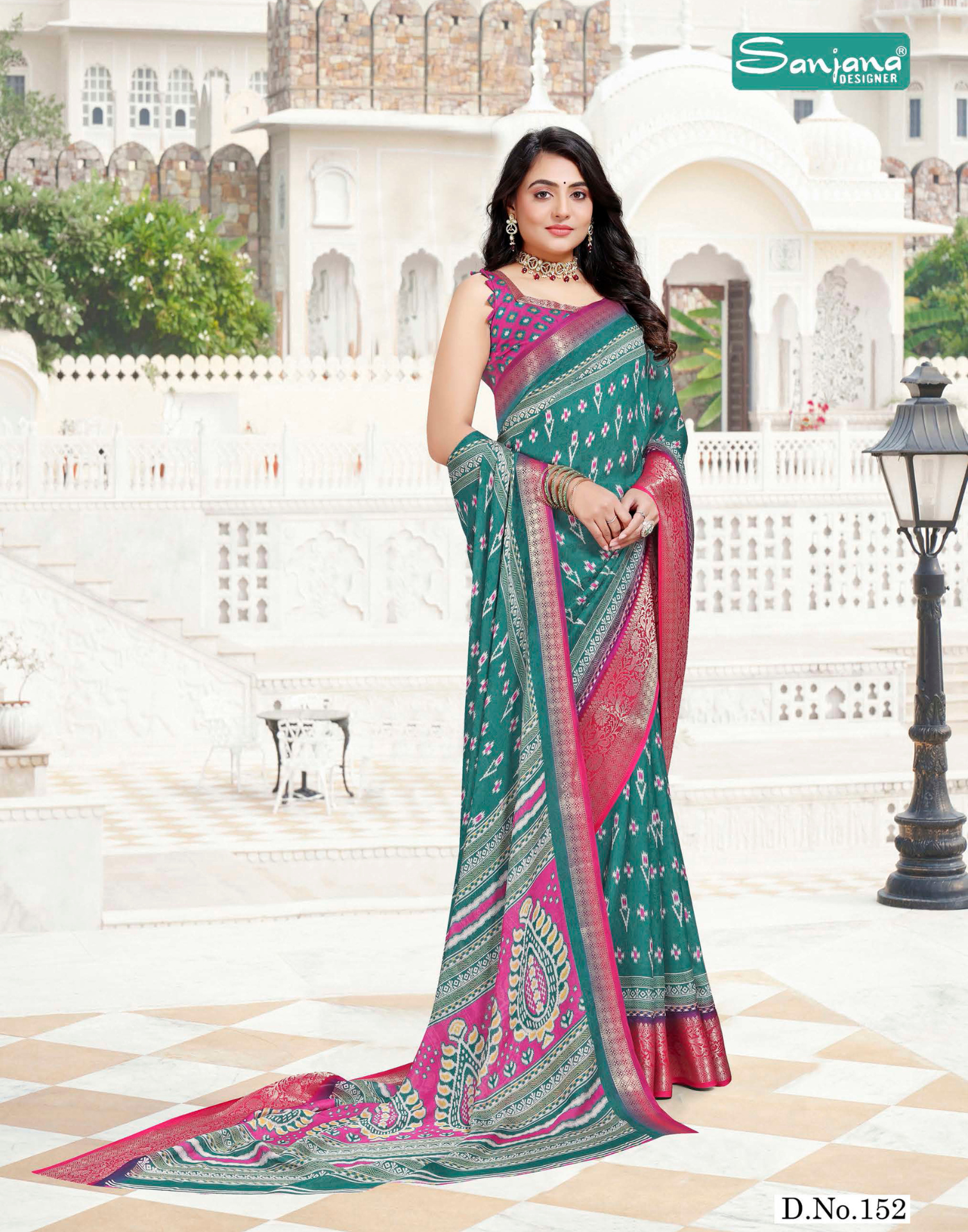Pochampally Ikkat print sarees with Pure Marshmellow fabric