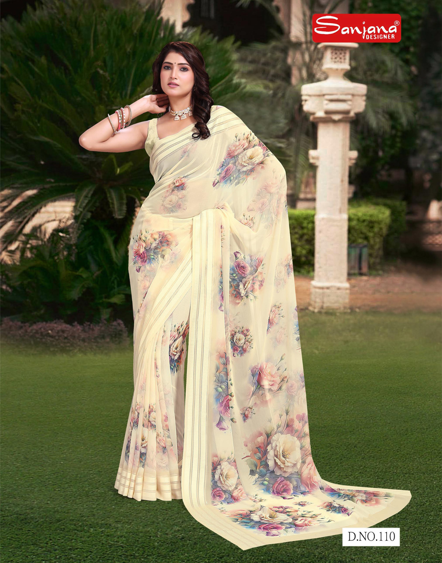 Light color Digital Printed saree - light weaving fabric - daily wear saree