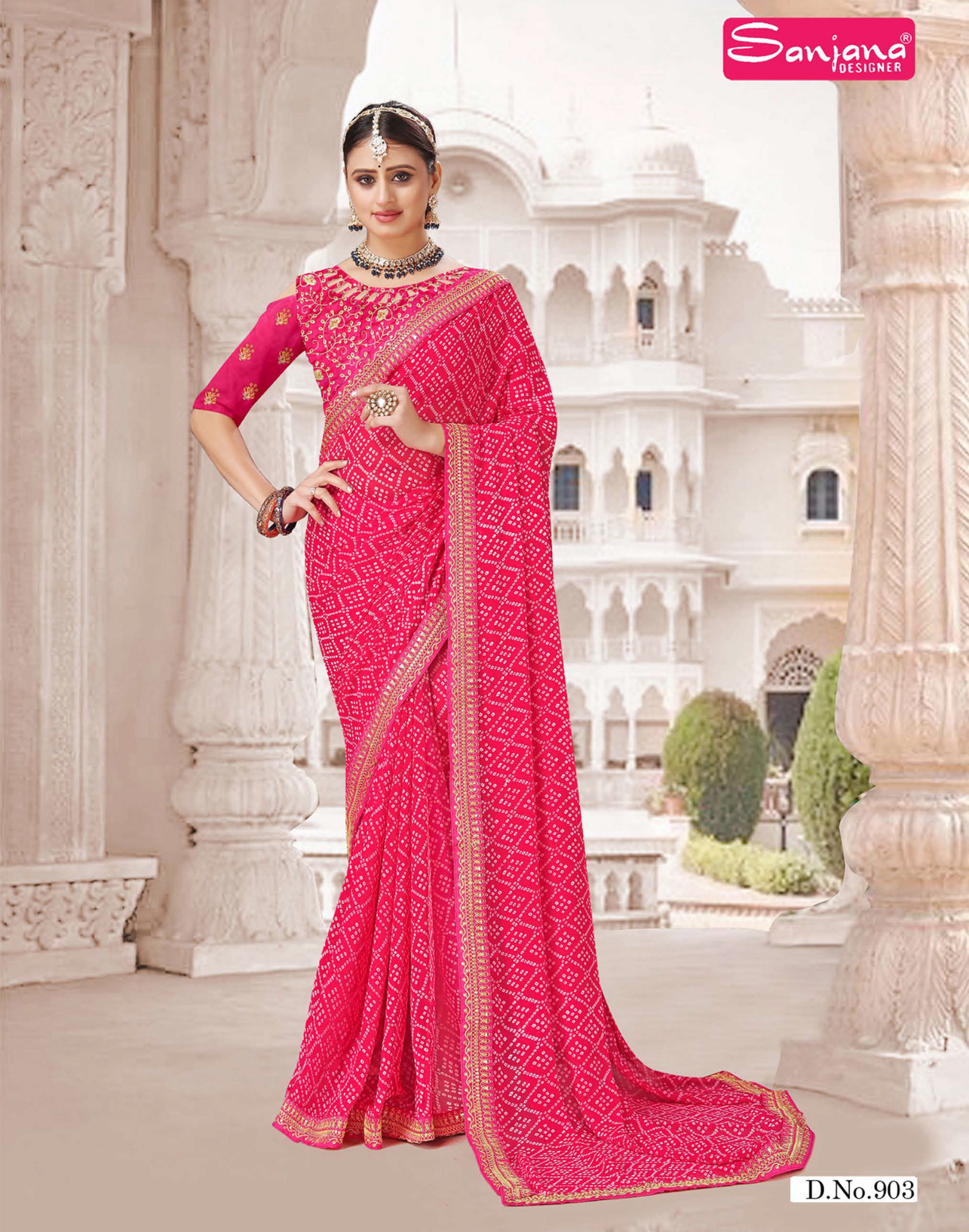 Printed Bandhani Saree