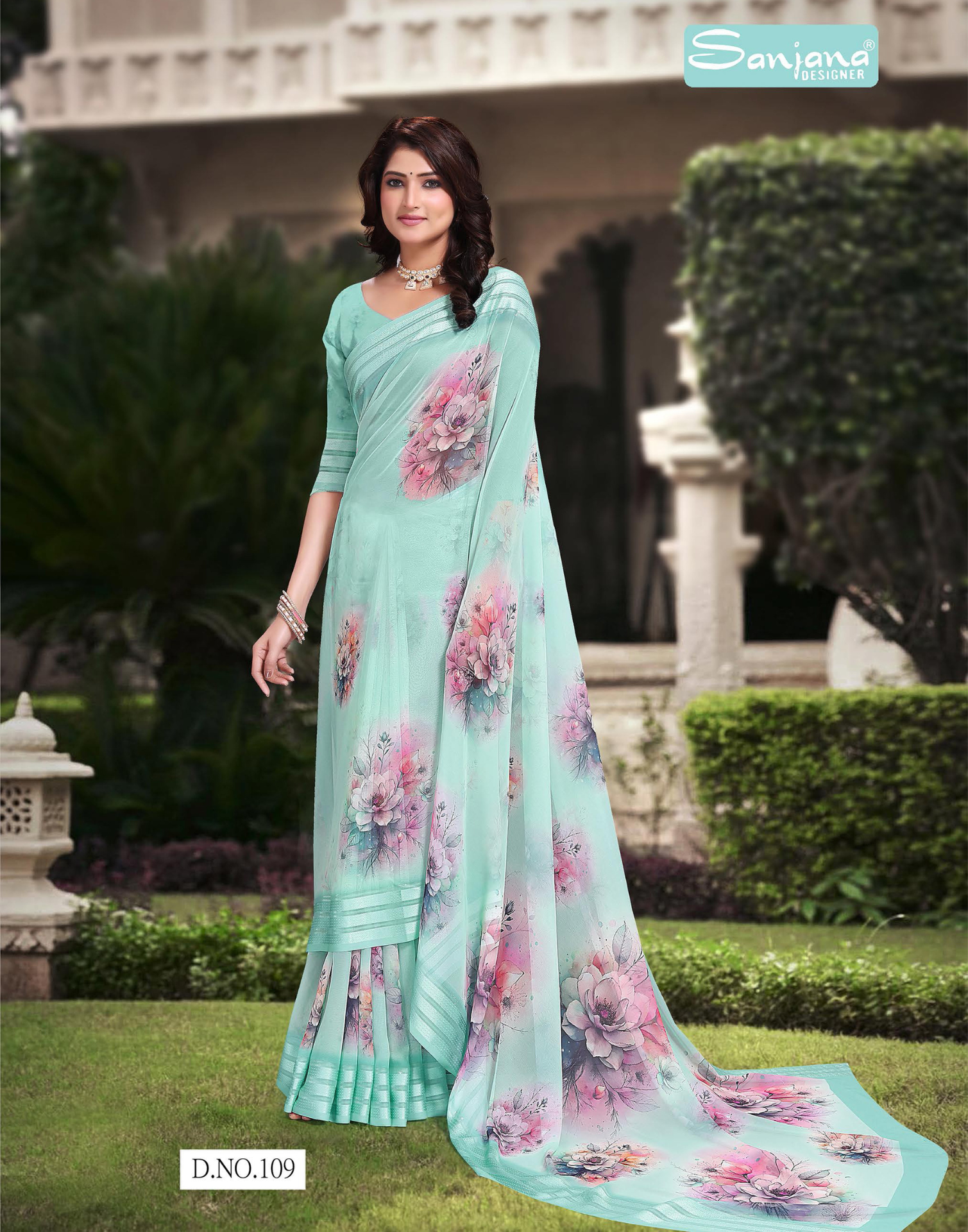 Light color Digital Printed saree - light weaving fabric - daily wear saree