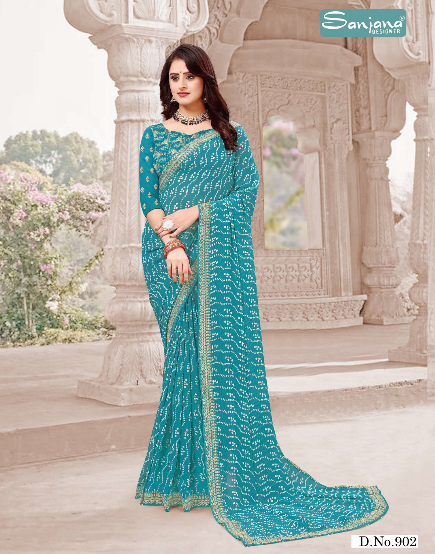 Printed Bandhani Saree