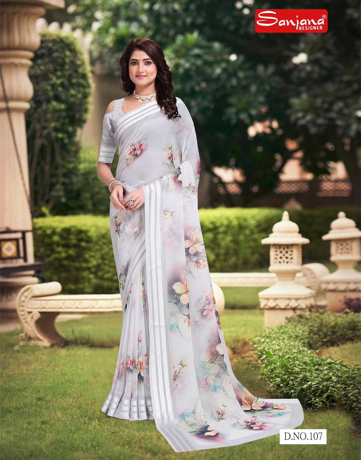 Light color Digital Printed saree - light weaving fabric - daily wear saree