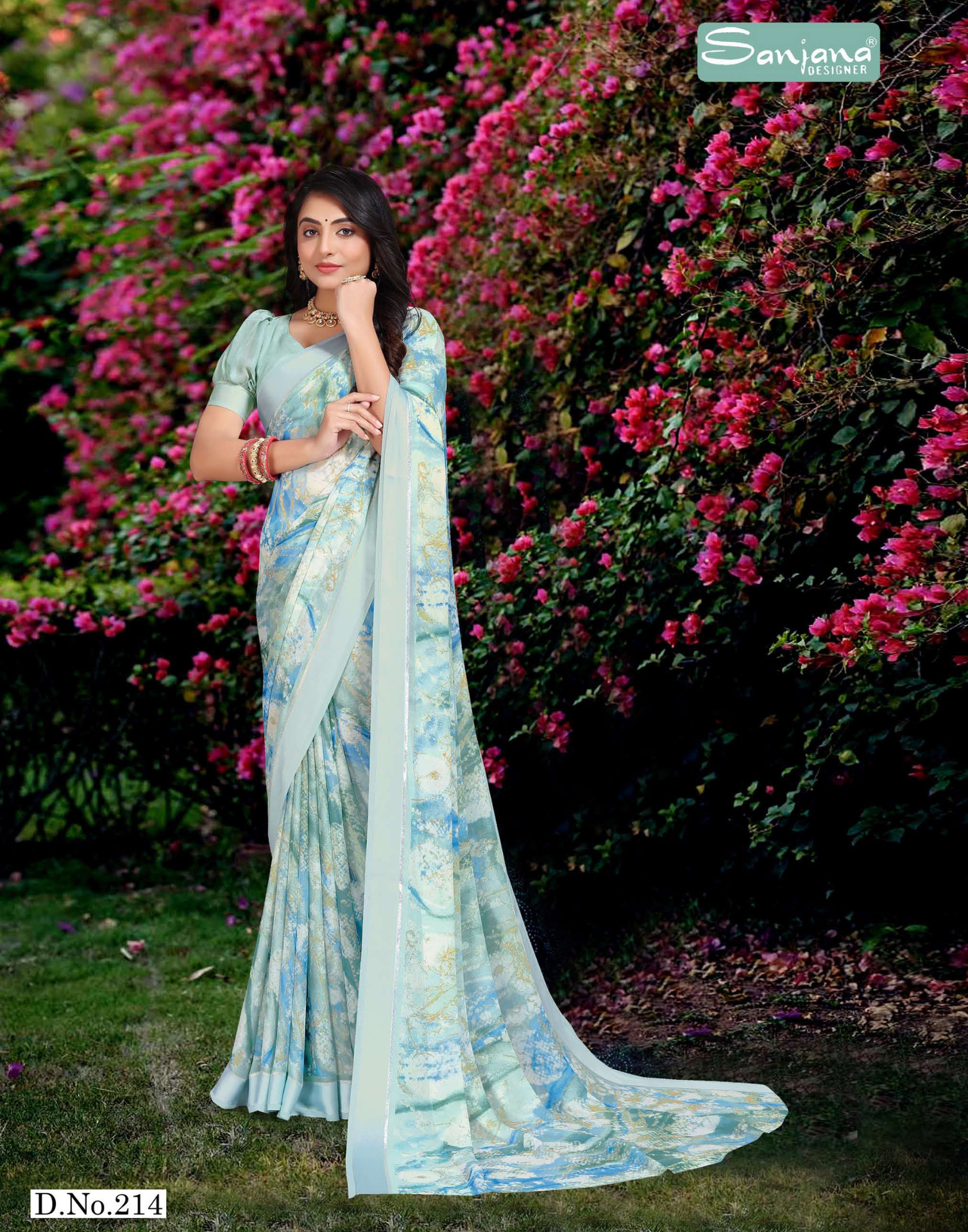 Soft Fabric Saree with Floral Design – Dusty Colour – Casual Wear
