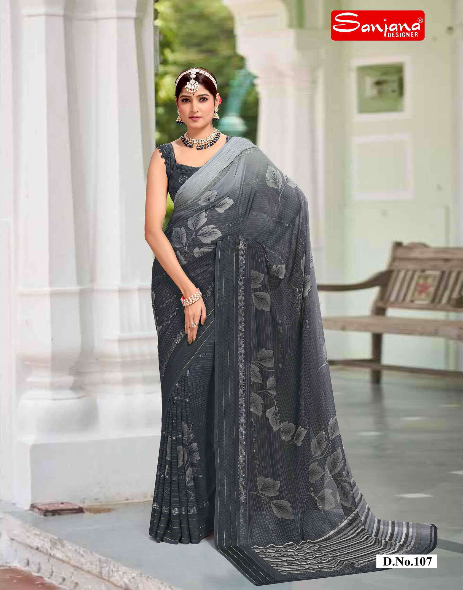 Shading Print saree with Detailed jari work - dusty color