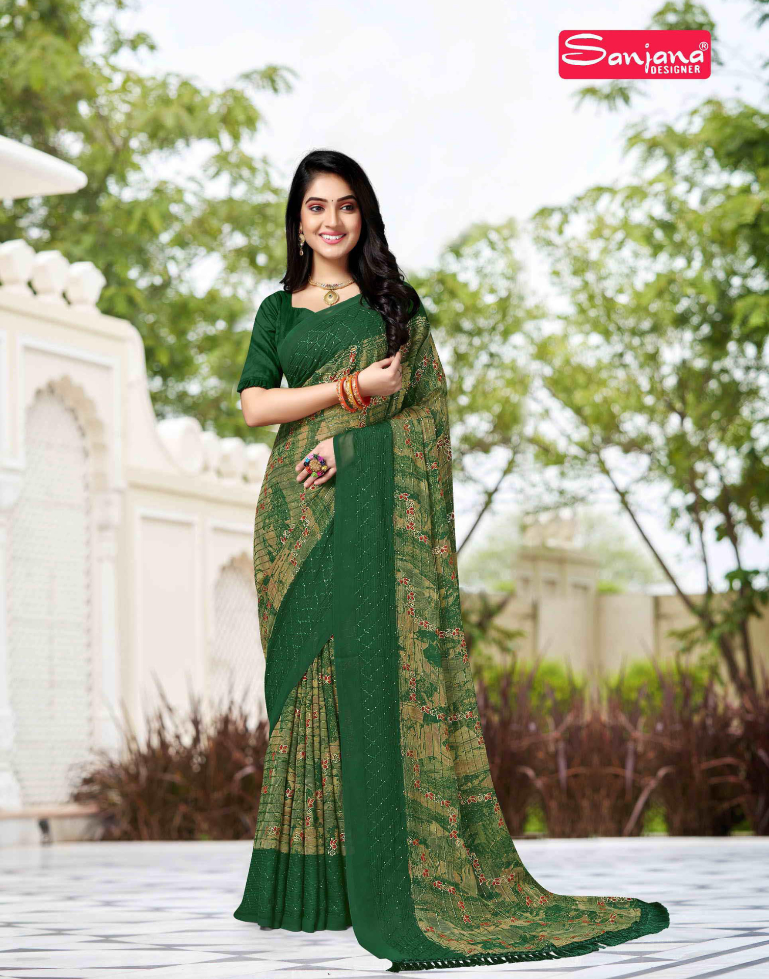 Dark shade - Printed sarees with Crossed and Jari Work - Twitter - 4