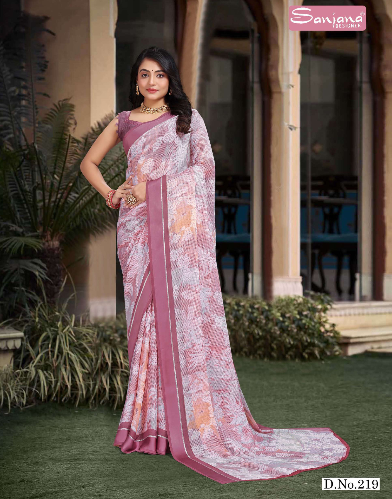 Floral Print Weightless Saree – Light Color – Lightweight Elegance