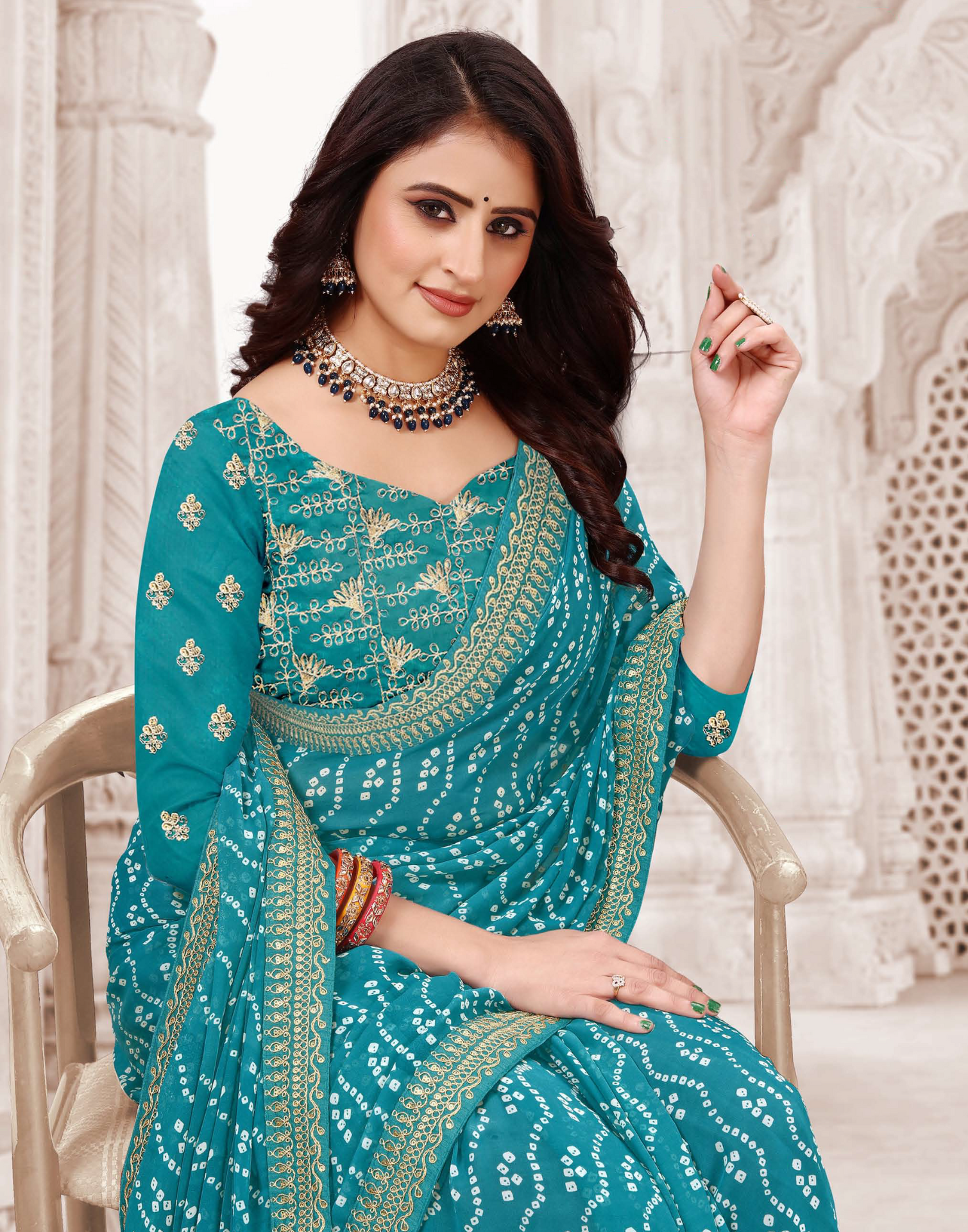 Printed Bandhani Saree