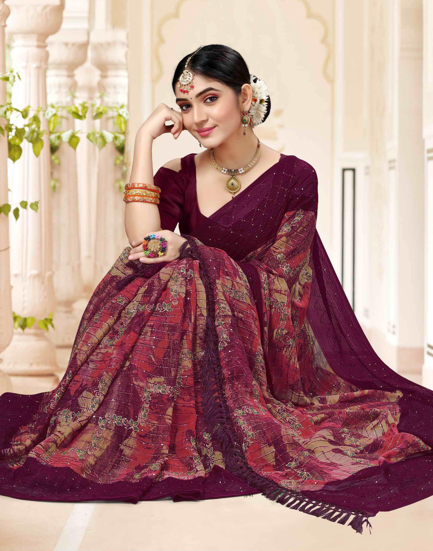 Dark shade - Printed sarees with Crossed and Jari Work - Twitter - 4