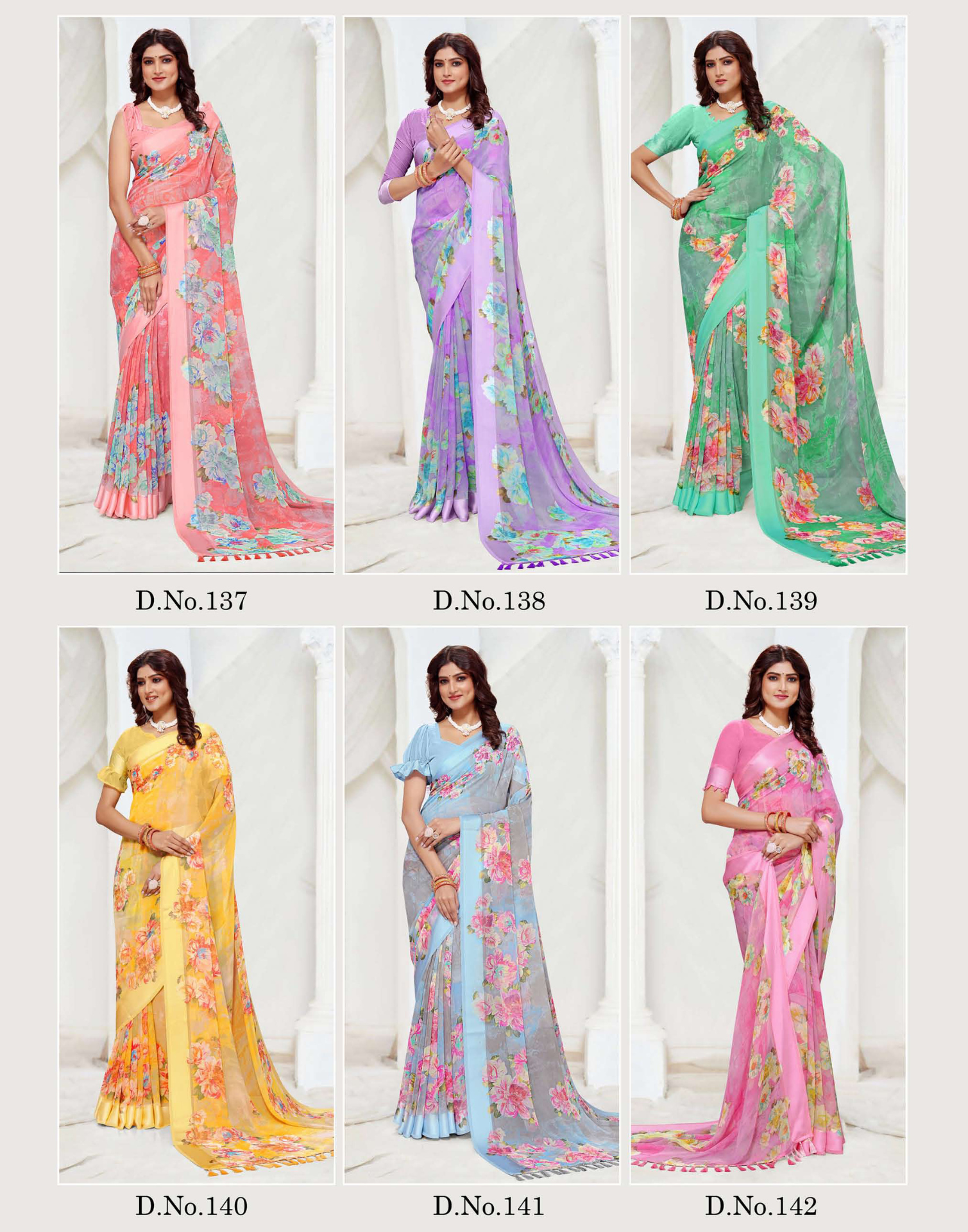 Light Color Floral Print saree