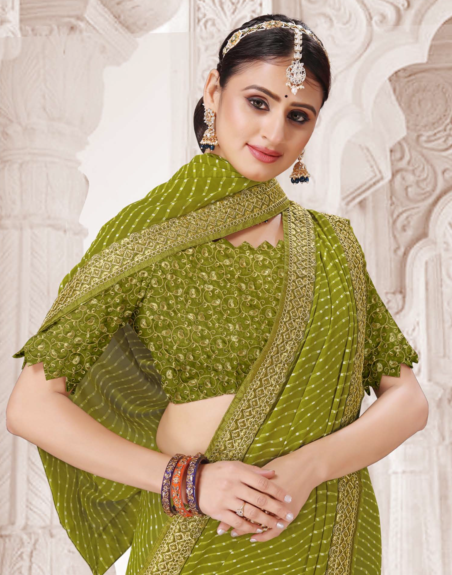 Printed Bandhani Saree