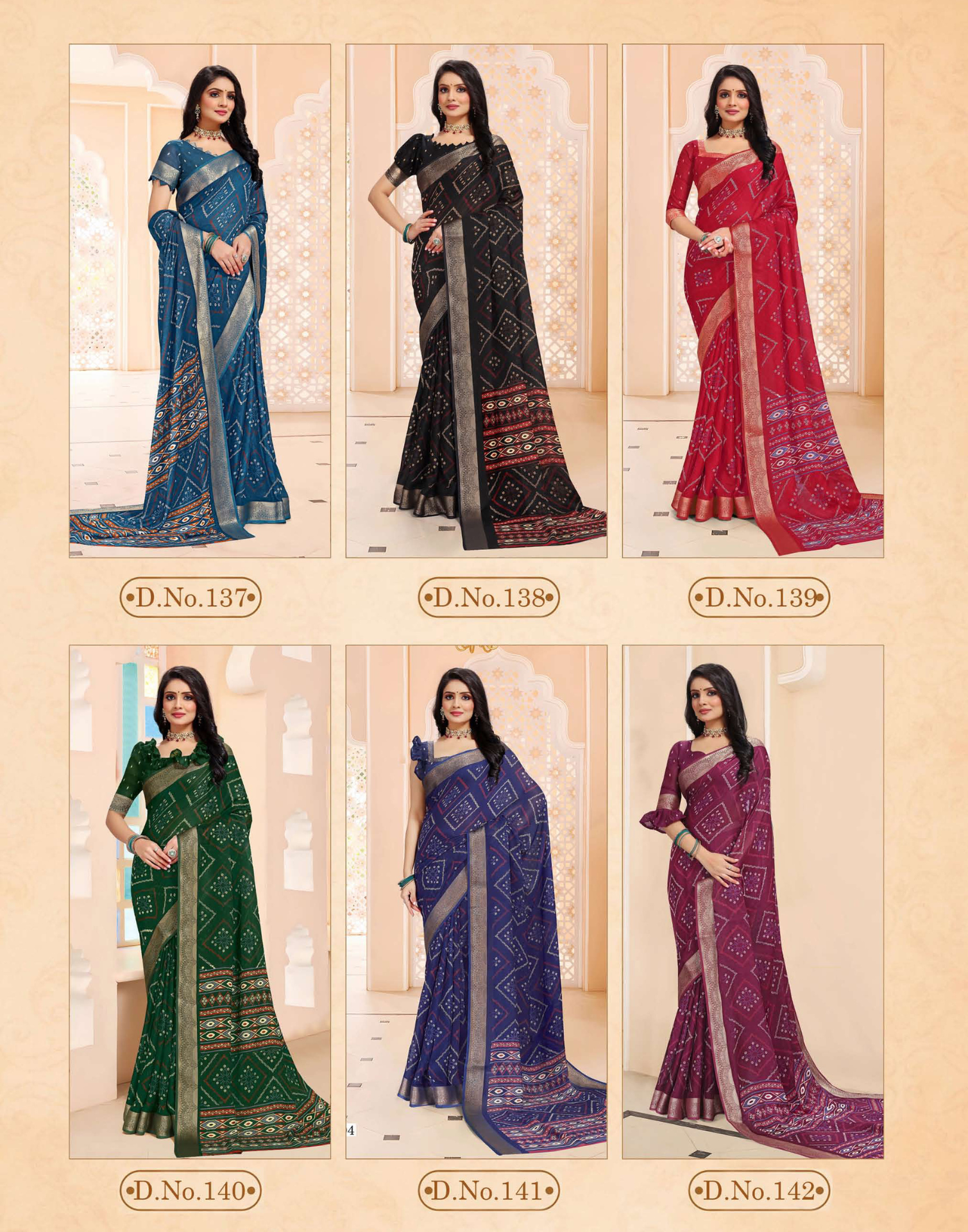 Pure Bandhani Printed saree with Kasav border - Dark Colour